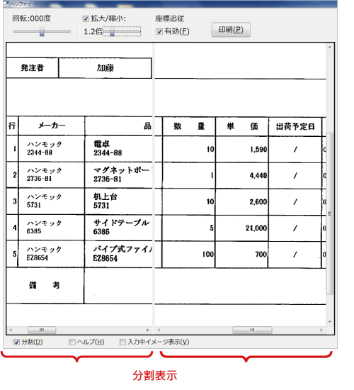 分割表示