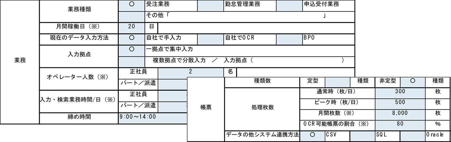 ヒアリングシート（サンプル）