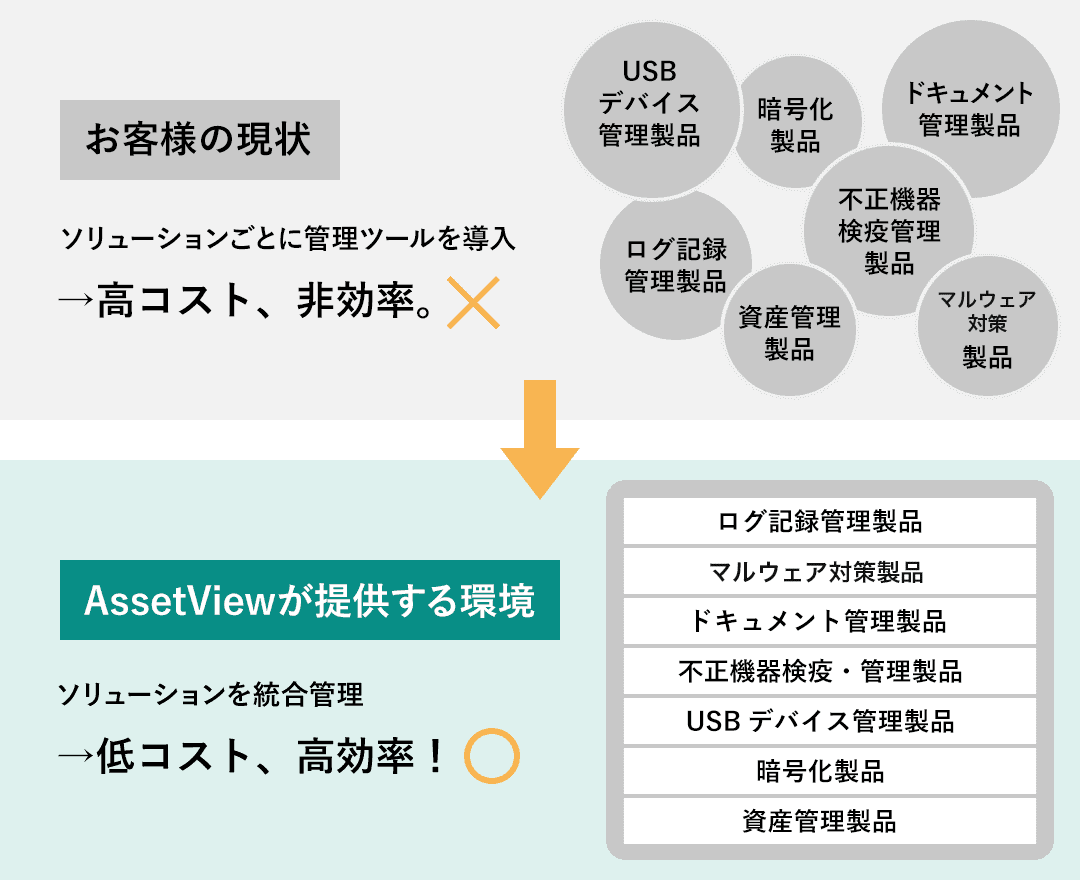 お客様の現状とAssetViewが提供する環境