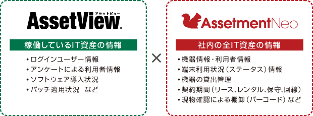 AssetViewとAssetment Neo機能の説明図