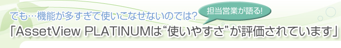 担当営業が語る！「AssetView PLATINUMは”使いやすさ”が評価されています」