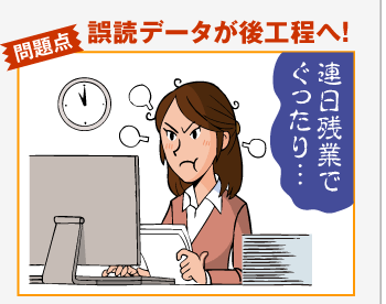 誤読データが後工程へ