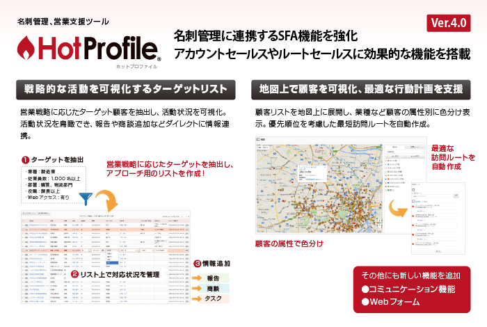 名刺管理ツール「HotProfile」を大幅機能強化したVer.4.0を発表