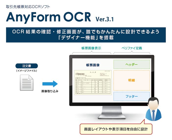 OCRソフト「AnyForm OCR」の画面デザイン機能を大幅に強化