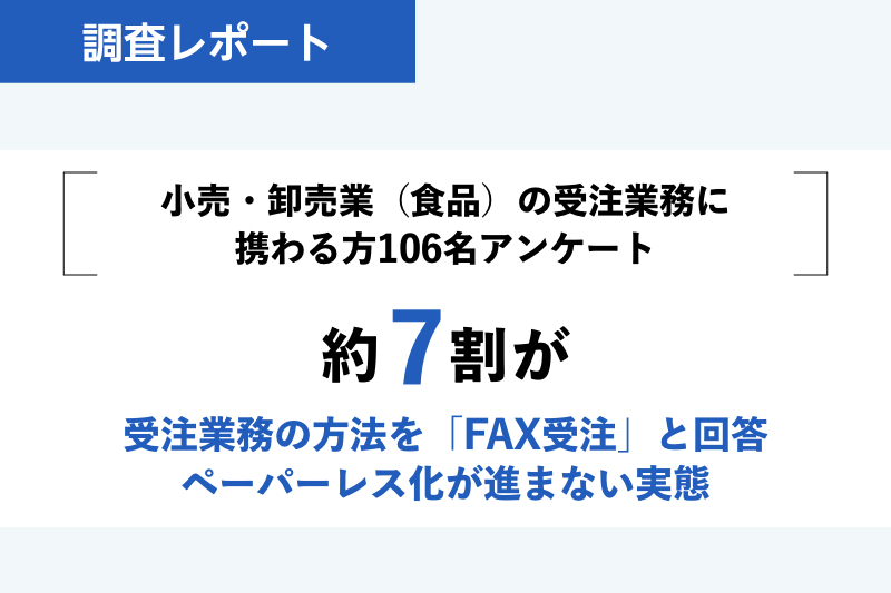 約7割が受注業務の方法を「FAX受注」と回答〜食品業の受注業務に関する実態調査〜