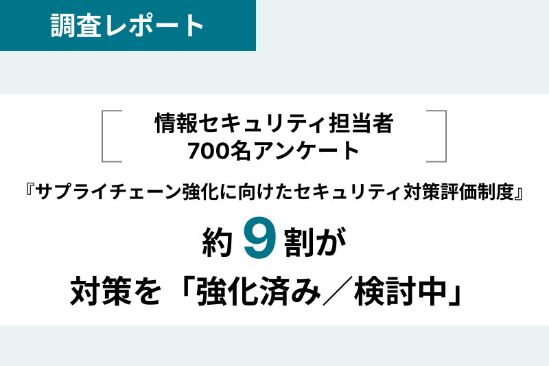『サプライチェーン強化に向けたセキュリティ対策評価制度』約9割が対策を「強化済み／検討中」